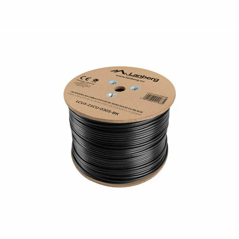 Cable de red rígido utp categoría 5e lanberg lcu5-21cu-0305-bk negro 305 m