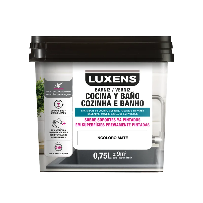 Barniz cocinas mate luxens 750ml transparente