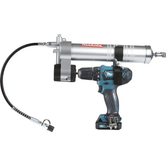 Perceuse visseuse 12 v cxt li-ion 2 ah bl1021b ø 10 mm - 2 batteries 12v 2.0ah + chargeur + coffret + pompe à graisse - lot0169