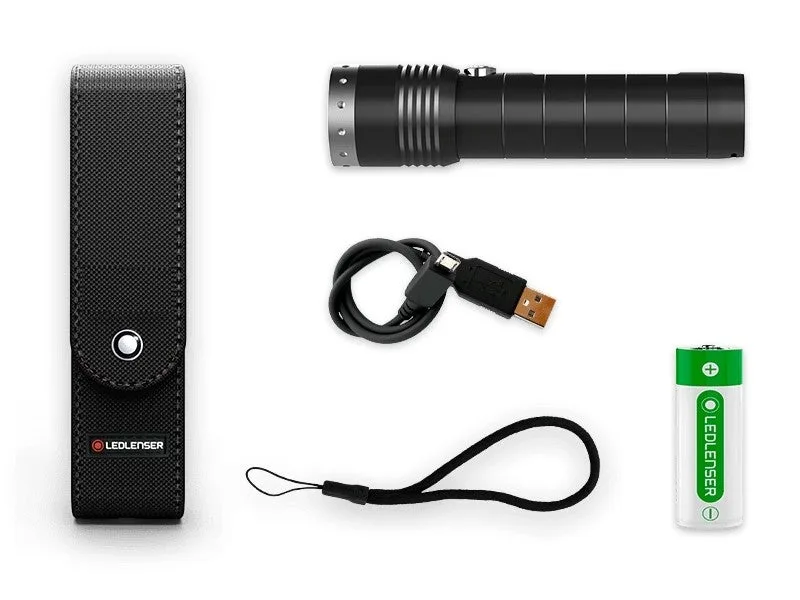 Linterna de mano led lenser mt14 negra, plata