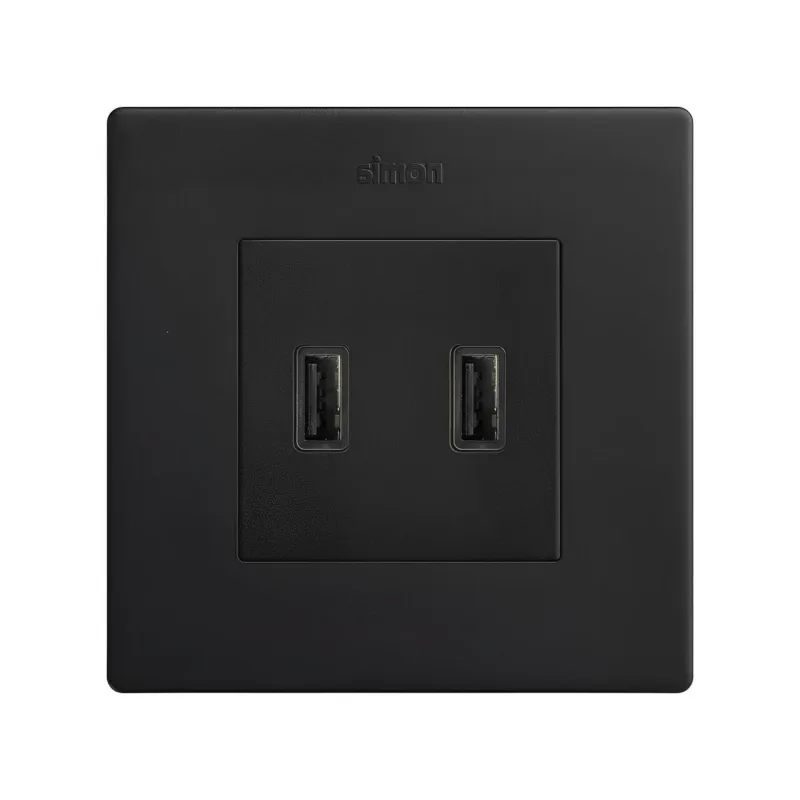 Cargador doble usb 3. 1a simon s270 negro mate