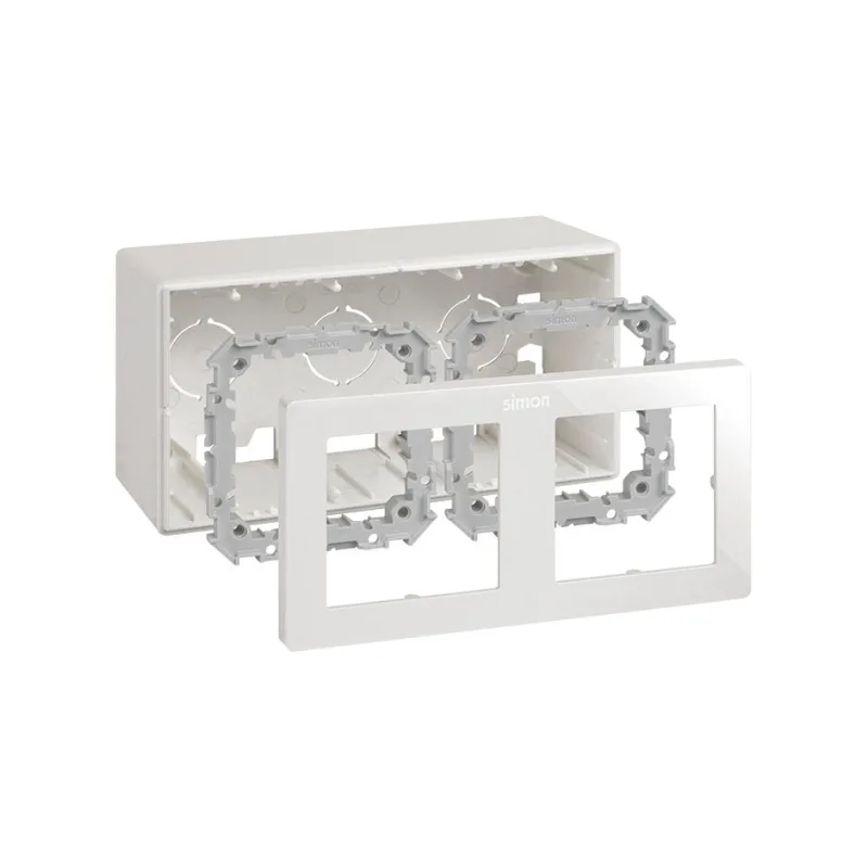 Caja superficie doble simon s270 blanco