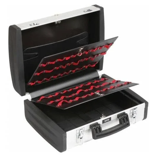Maletín de aluminio liso sam outillage bandeja doble - tvu-4