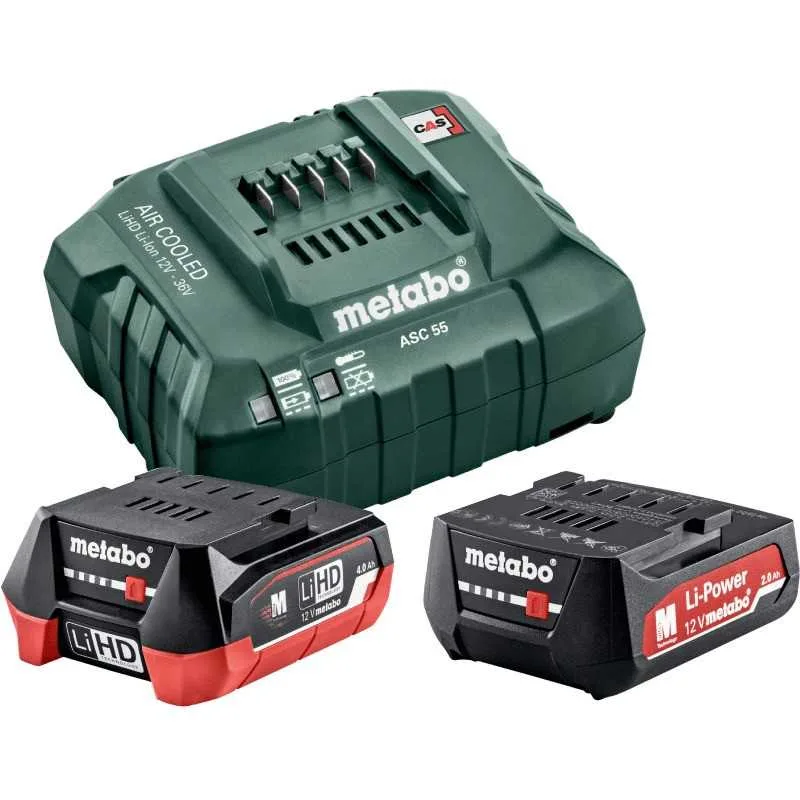 Pack énergie 12v sans fil metabo 1x4,0ah + 1x2,0ah + chargeur - 685302000
