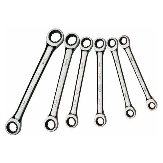 Jeu de 6 clés polygonales a cliquet 8 a 19 mm sam - 106cj6