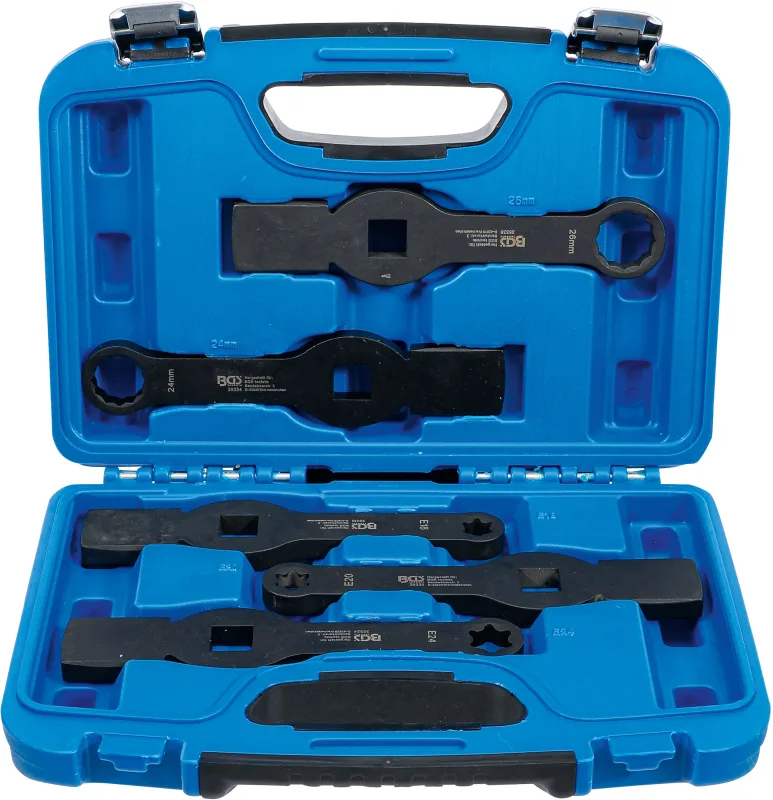 Juego de llaves combinadas de impacto | 12 caras / con perfil en e (para torx) | 5 piezas