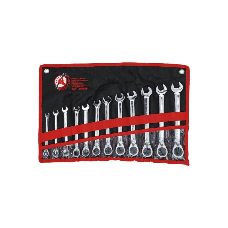 Juego de llaves combinadas con carraca | reversible | 8 - 19 mm | 12 piezas