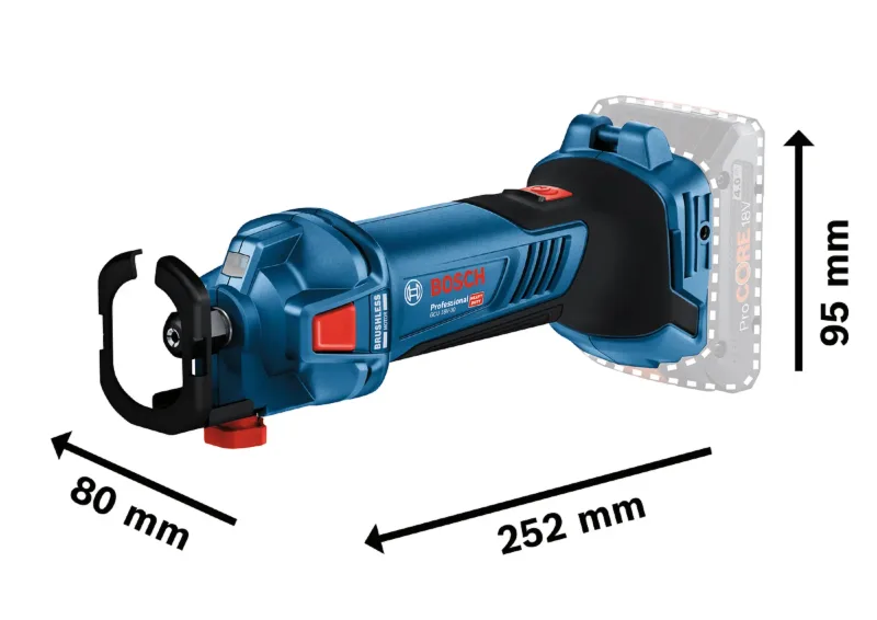 Fresadora bosch professional gcu 18v-30 de 18v y profundidad de fresado de 45 mm