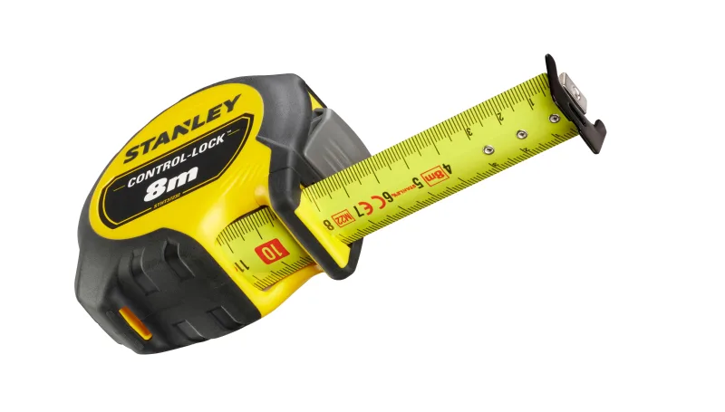 Flexómetro control-lock stanley 8 m 25mm con terminal magnético