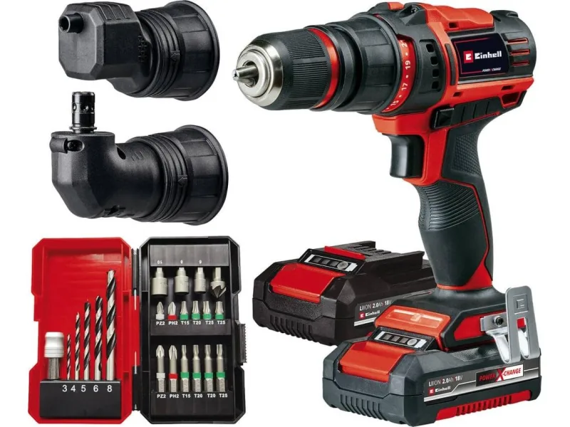 Taladro a batería einhell 18v - 2 baterias - te-cd 18/45 3x-li + 22 (2x2,0 ah)