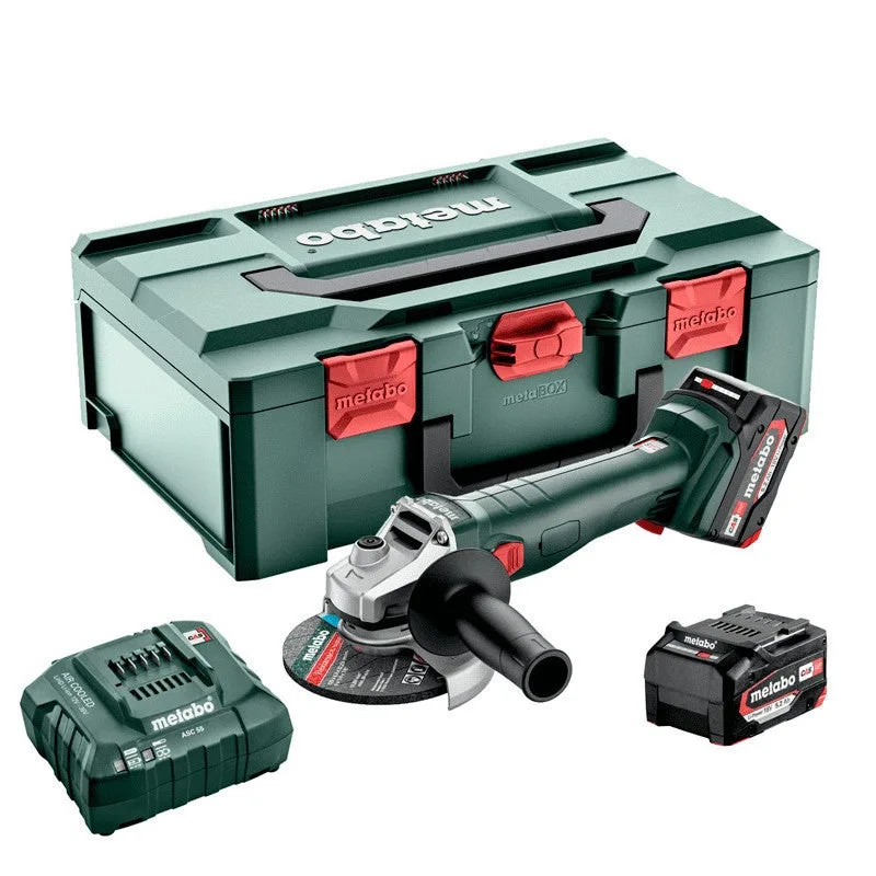 Molinillo de ángulo de batería w 18 l 9-125 rápido | 2x battery5x2 ah | cargador asc 55