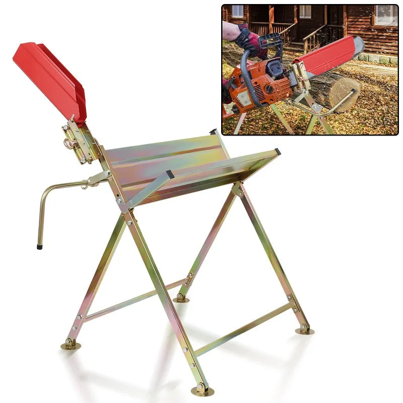 Puente de registro, en oro de metal con soporte de motosierra - ajustable