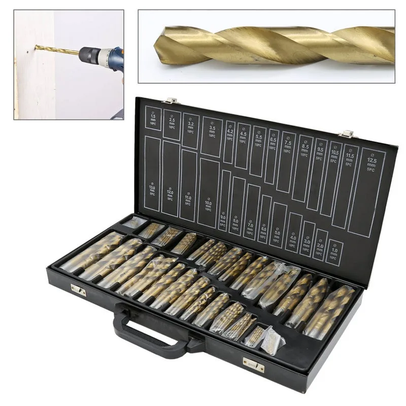 Bosques de metal hss-titane 230 din 338, 1-13 mm, bosques de titanio, bosques helicoides, surtido de bosques manuales