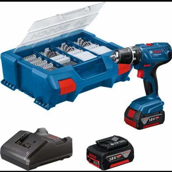 Bosch gsr18v-21 taladro/atornillador 18v + 2 baterías 4 ah + cargador + maletín en l - 06019h100c