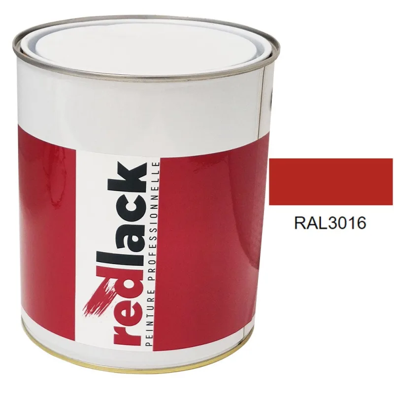 Pintura multi-superficie - ral 3016 rojo coral - acabado satinado - 3l - redlack - ral3016