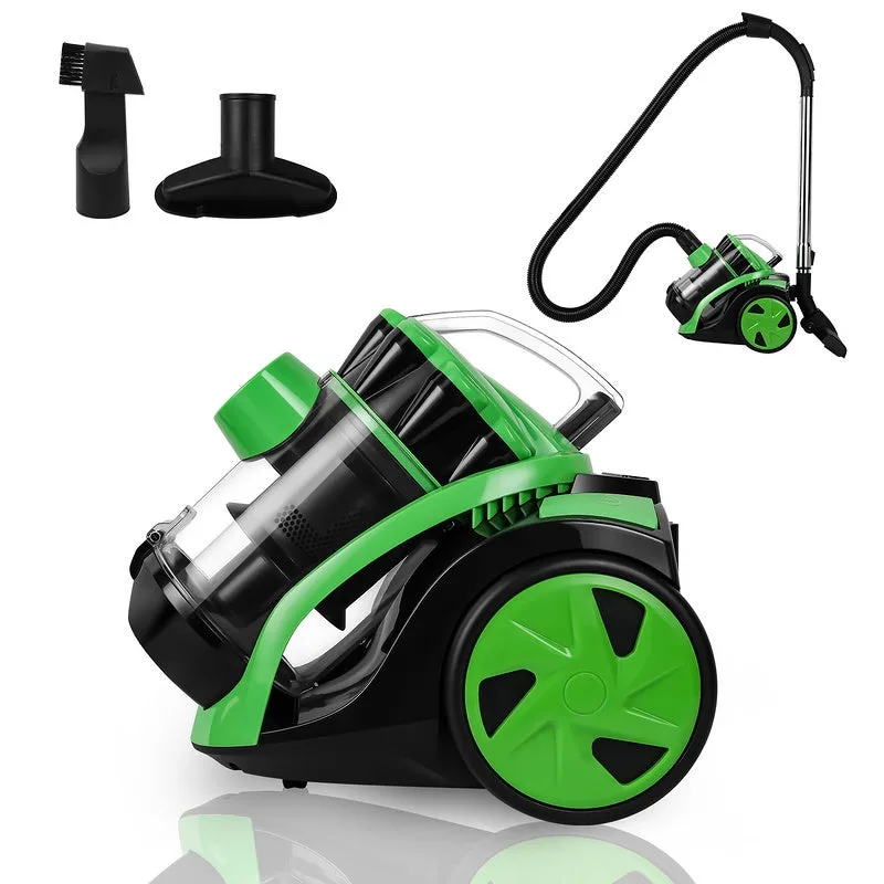 Max aspiradora sin bolsas. 900 watts aspiradora de tecnología multi-ciclónica con accesorios verdes