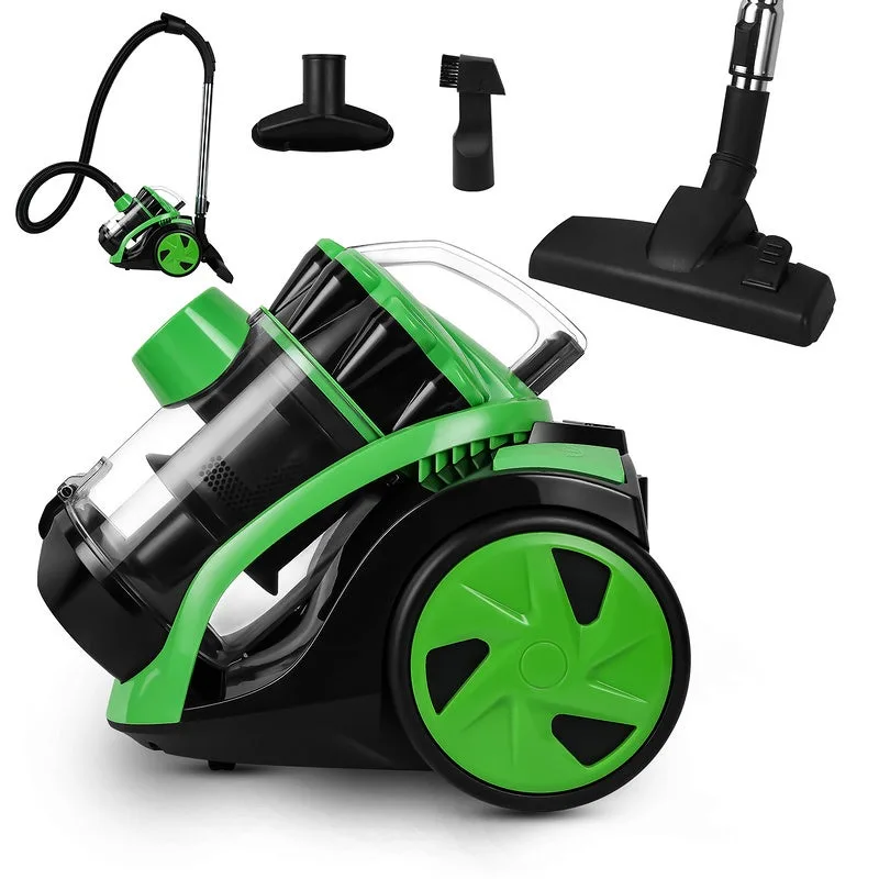 Max aspiradora sin bolsas. 900 watts aspiradora de tecnología multi-ciclónica con accesorios verdes