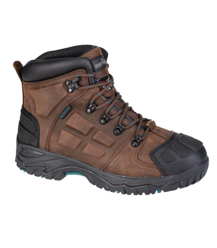 Bota de seguridad de doble membrana steelite monsal s3 wr ci hro src marrón/ negro portwest ft05