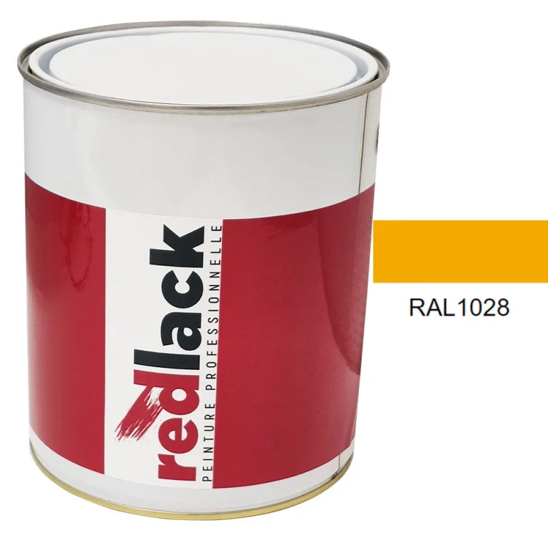 Pintura multi-superficie - ral 1028 amarillo melón - acabado satinado - 3l - redlack - ral1028