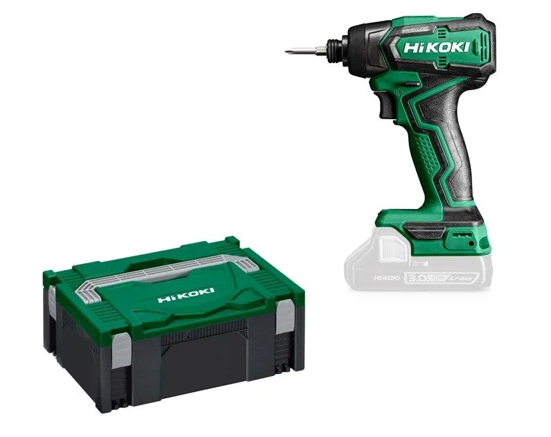 Wh18ddw2z atornillador batería 18 v - 1/4 - sin baterias ni cargador brushless - 140 nm -maletin apilable hikoki