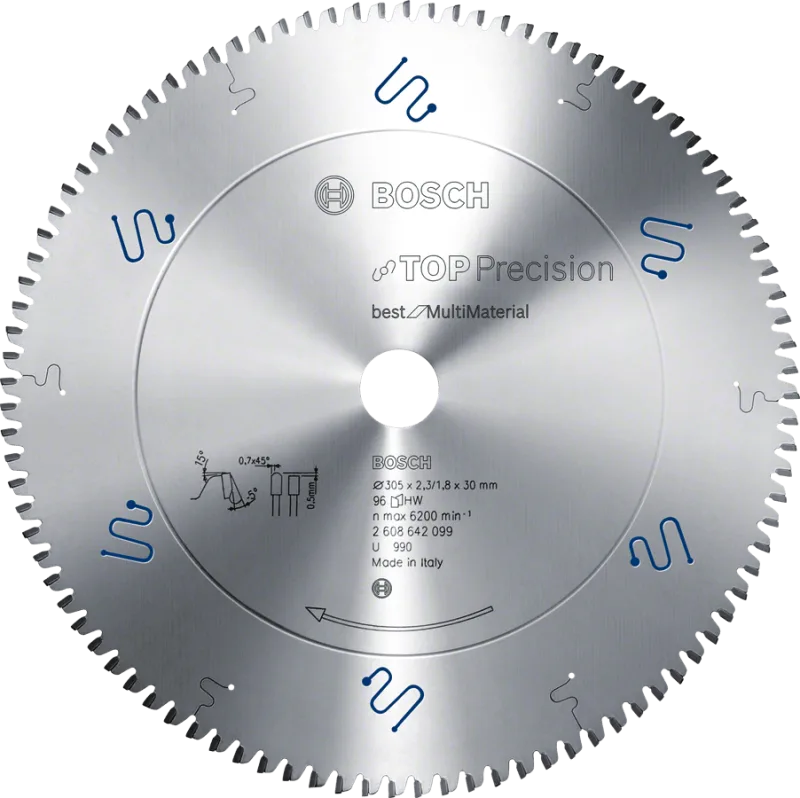 Bosch lame de scie circulaire top precision best pour multi matériaux 165 x 20 x 1,8 mm, 56 dents ( 2608642387 )