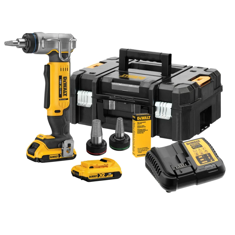 Expandidora de tubo 18v 2 baterias 2 ah 3 cabezales