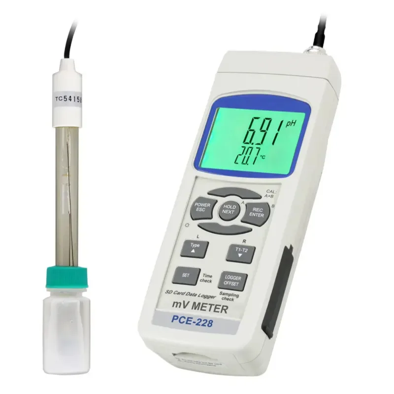 Medidor digital pce-228 pce ph redox orp temp sondas intercambiables sd excel