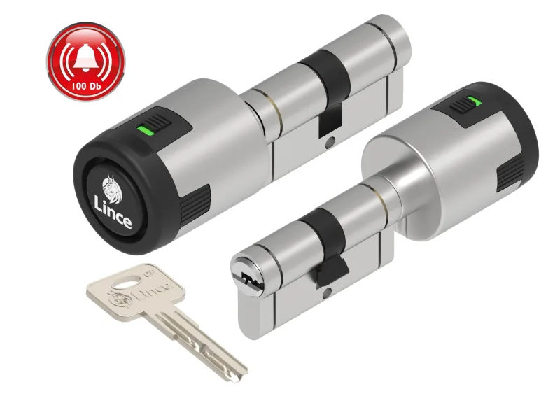 Bombín con alarma lince cplus alarm de 40 + 30 mm niquelado