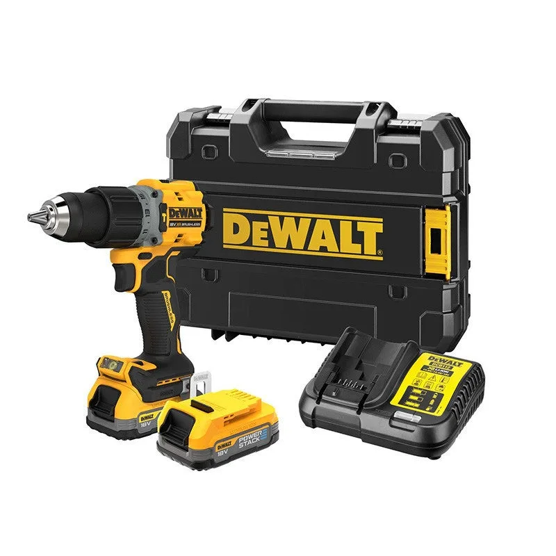 Dewalt dcd805e2t-qw - taladro percutor sin escobillas xr 18v 13mm 90nm con 2 baterias powerstack y maletin tstak
