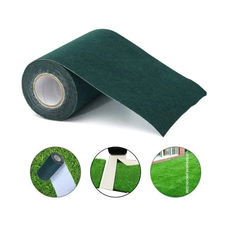 Cinta adhesiva cesped artificial 15cm x 30m | banda de unión interior y exterior para cesped artificial y alfombras