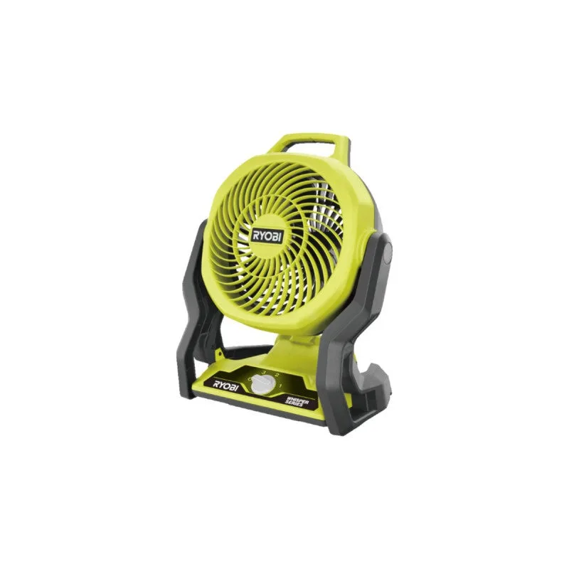 Ryobi rf18-0 ventilatore whisper 18v, batteria non inclusa, compatto e portatile, per uso interno ed esterno, flusso d'aria direzionabile, silenzioso