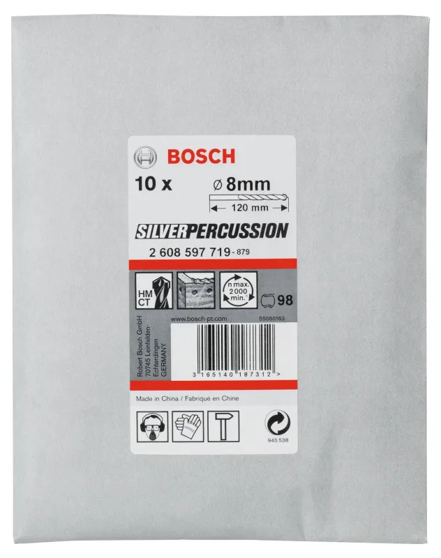 Broca para hormigón enganche cilíndrico ø 8 x l. 80 mm bosch cyl-3