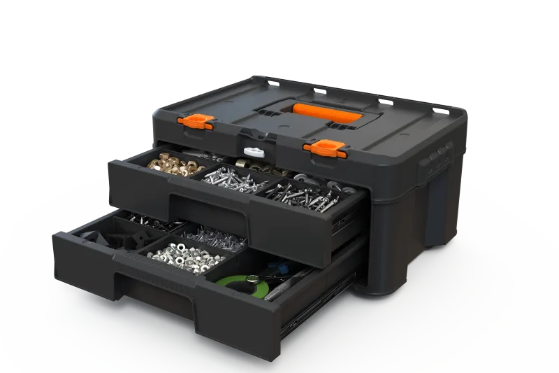 Caja de herramientas con 2 cajones worx stack and roll