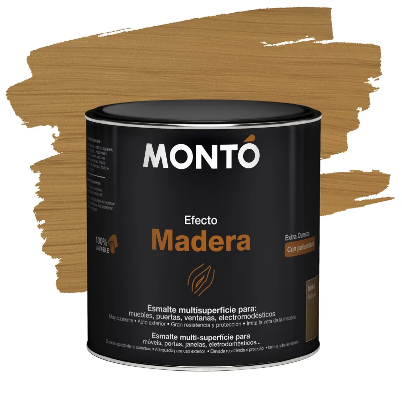 Esmalte efecto madera montó 500ml iroko