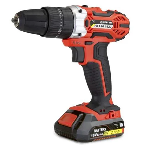 Taladro atornillador stayer percutor 18v pbl 20 1822 pk