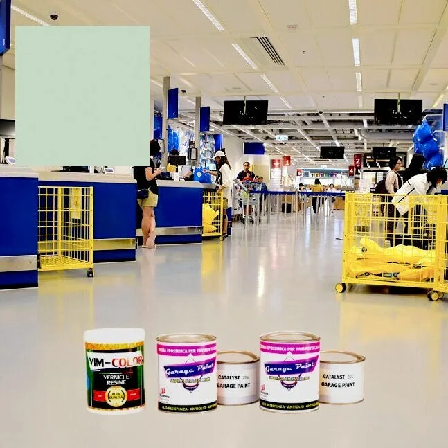 Kit imprimación y acabado pintura para garaje resina epoxi dos componentes pintura para suelos ultra resistente 25 m² color verde ral 6019