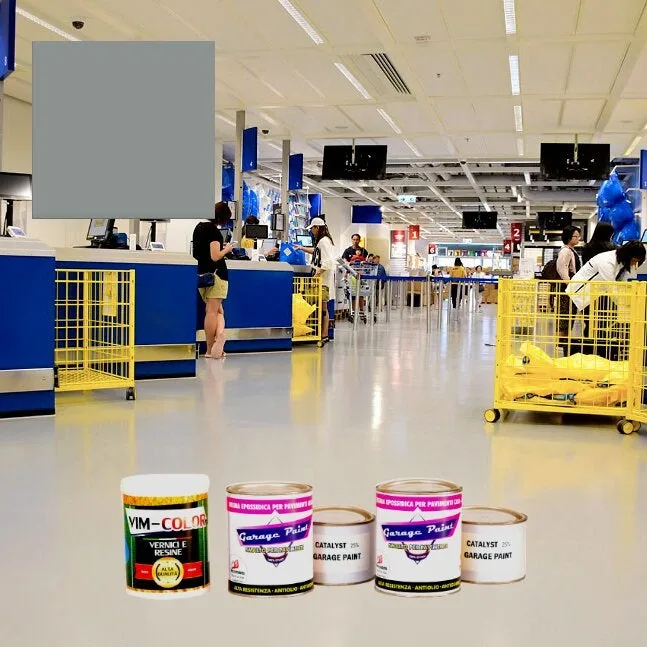 Kit imprimación y acabado pintura para garaje resina epoxi dos componentes pintura para suelos ultra resistente 25 m² color gris ral 7045