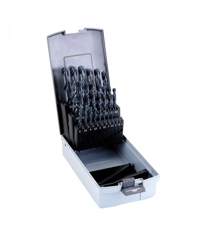 Alyco 121330 - juego 25 brocas hss para metal en caja metalica (1 13x0.5 mm )