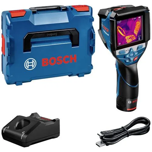 Cámara térmica bosch professional gtc 600 c con batería de 12v 2.0ah, cargador rápido, cable usb-c, montaje, en l-boxx - 0601083500