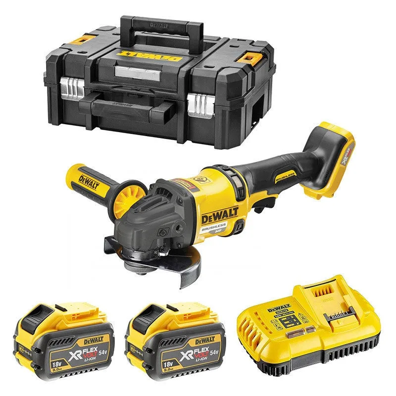 Amoladora 2.0 xr flexvolt 54v 3ah li-ion sin escobillas 125mm dewalt - 2 baterías - caja tstak - dcg418x2-qw