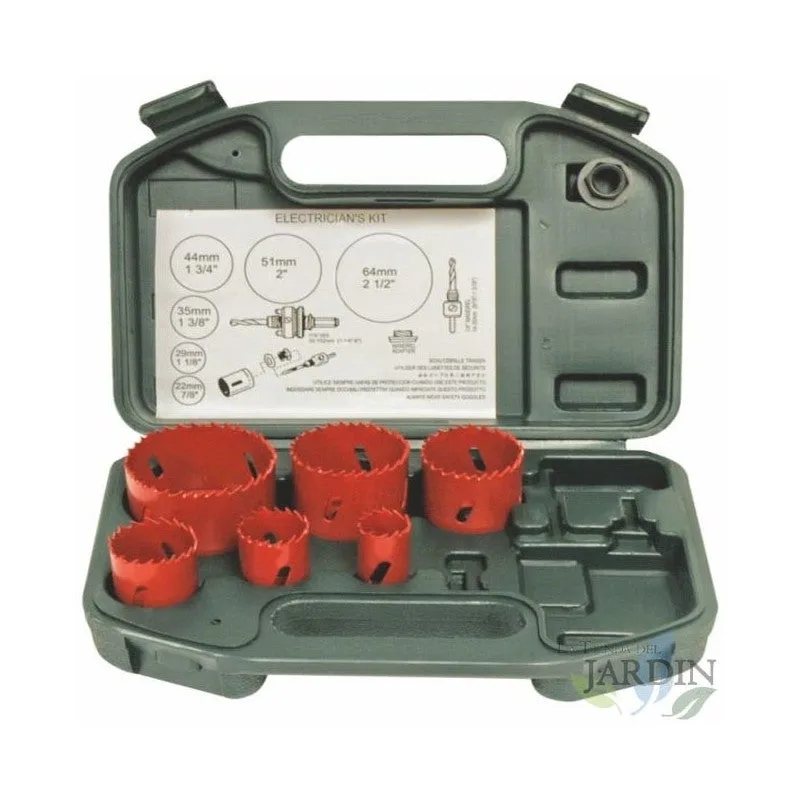 Kit de coronas bimetal 22-29-35-49-51-64 mm, coronas perforación, herramientas de corte