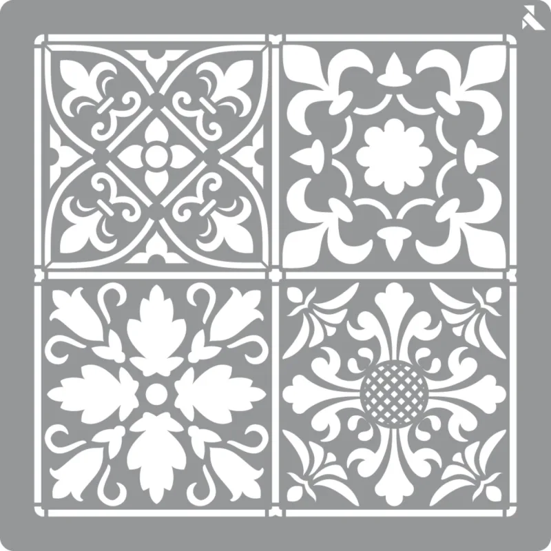 Stencil baldosas la pajarita 20x20cm