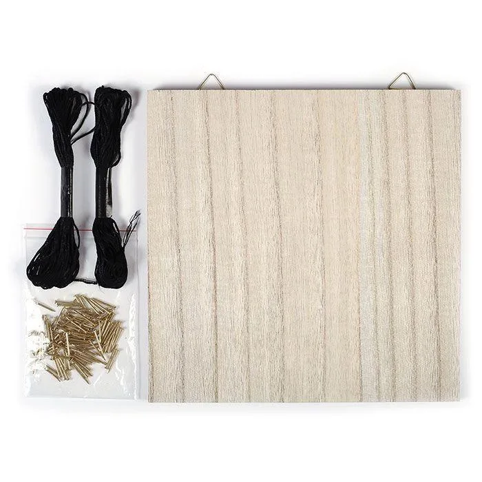 Cuadro de madera string art do it yourself 22 x 22 cm