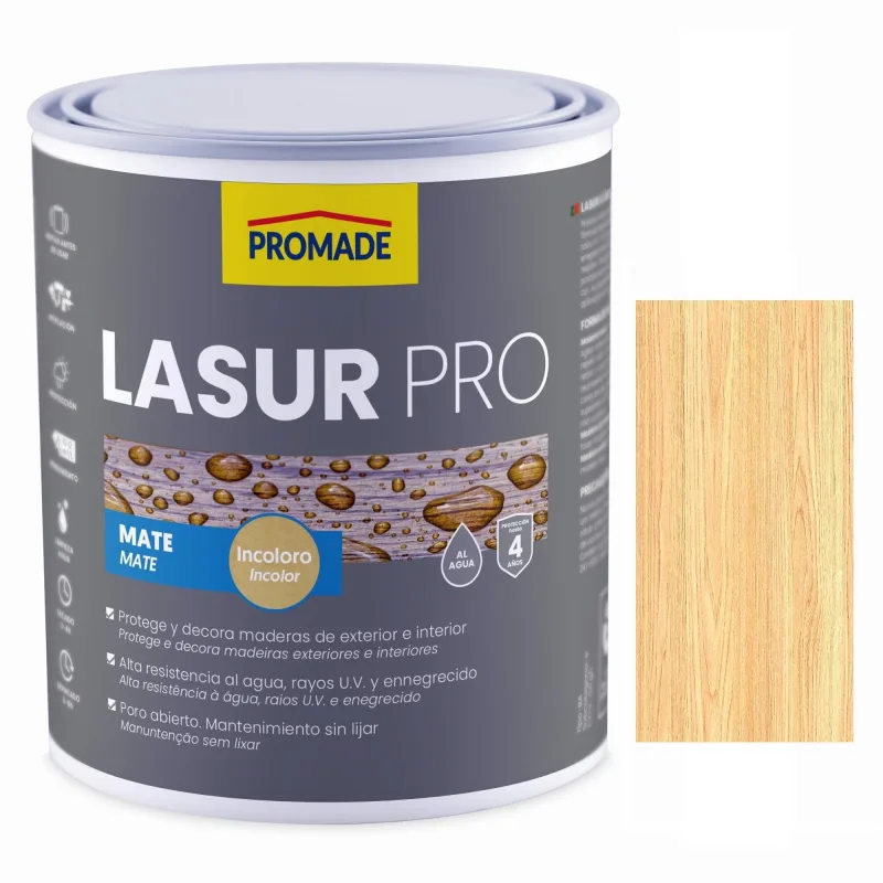 Protector madera exterior color incoloro para caseta de jardín, mobiliario, puerta, ventana promade mate 750 ml base agua