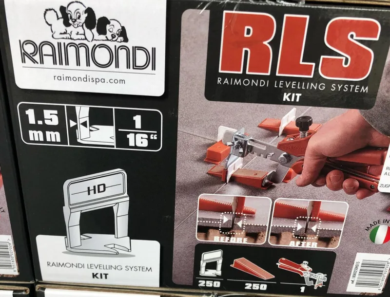Raimondi 180k0250hd15 kit rls hd 250 bases hd junta 1,5 mm + 250 cuñas + 1 tenaza