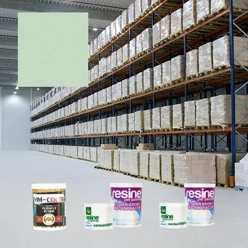 Kit imprimación y acabado resina epoxi para suelos de cemento pintura base agua para uso alimentario barniz haccp color verde 6019 m² 25