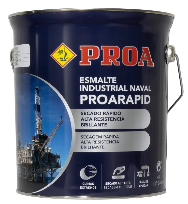Esmalte naval e industrial proarapid. brillante. blanco. 10l. esmalte de secado rápido y gran dureza. proa.