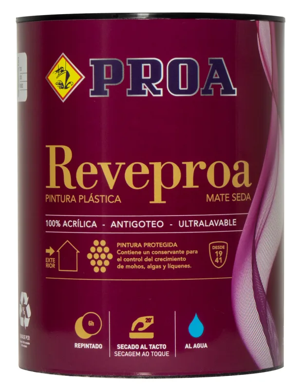 Pintura satinada proa antimoho. blanco. 15l