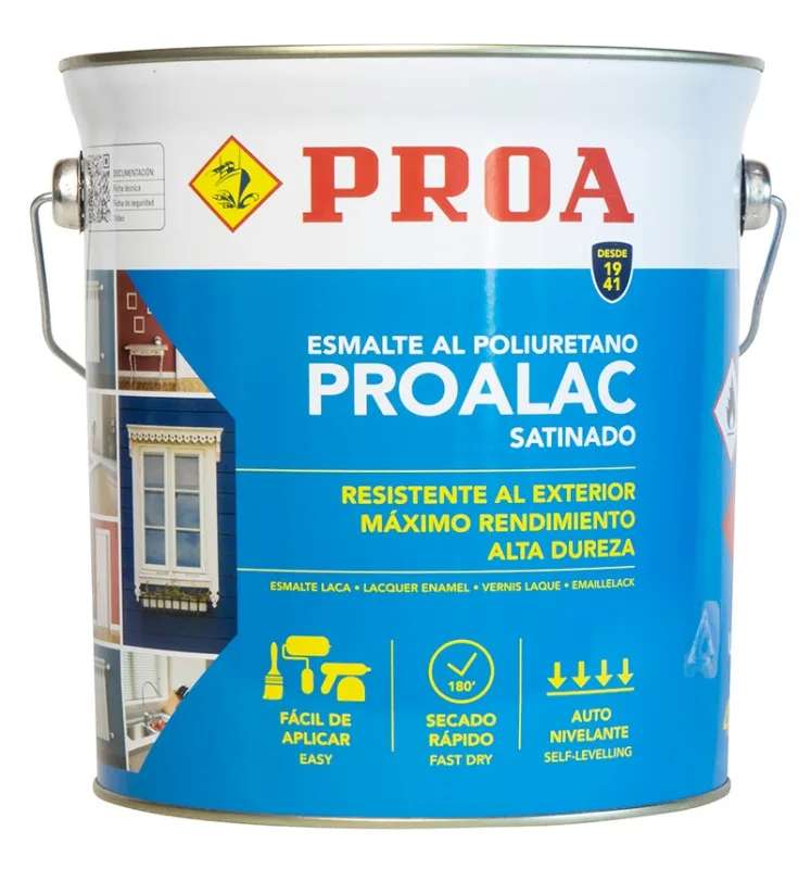 Esmalte laca al poliuretano proalac. pinta tus muebles de cocina. radiadores. madera o metales con la máxima calidad. verde prado ral 6001. 4l