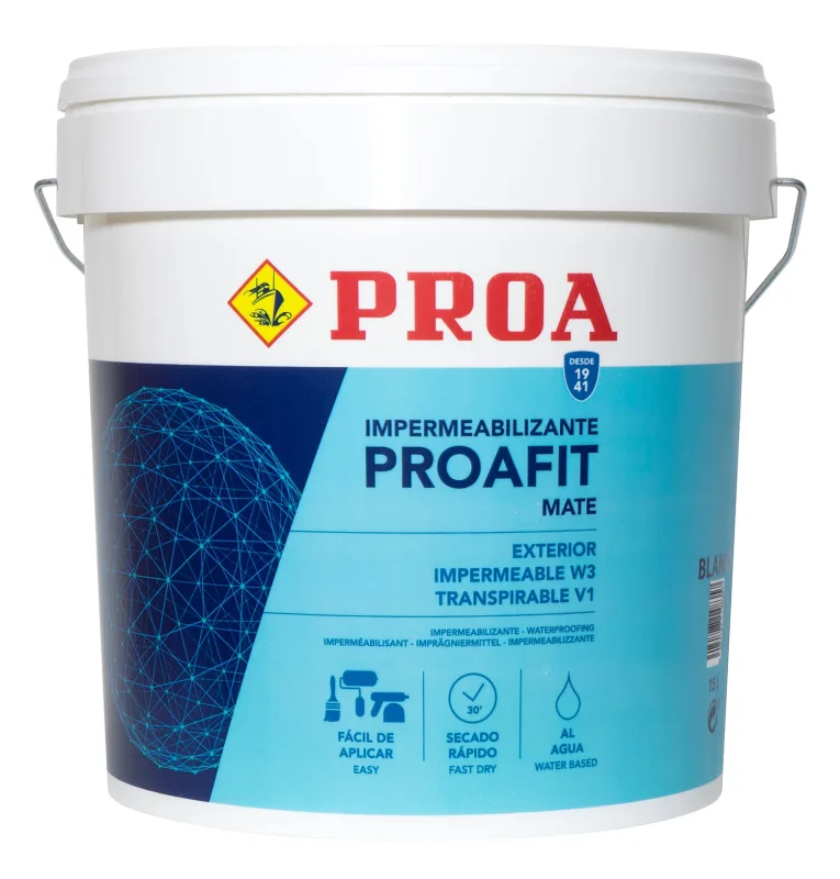Proafit pintura transpirable impermeabilizante exterior. blanco. 15l